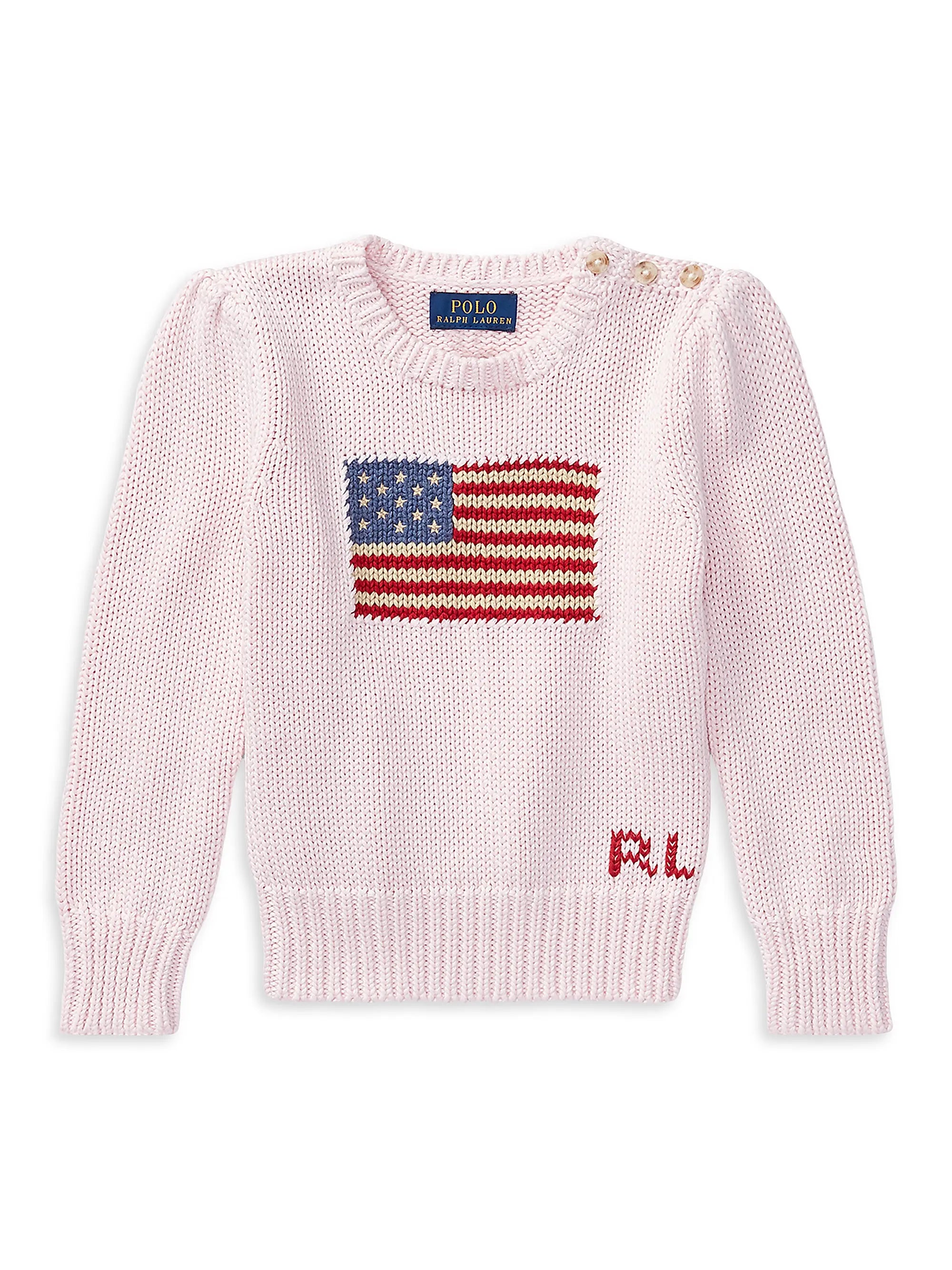 Little Girl's & Girl's American Flag Sweater (18M) EUC