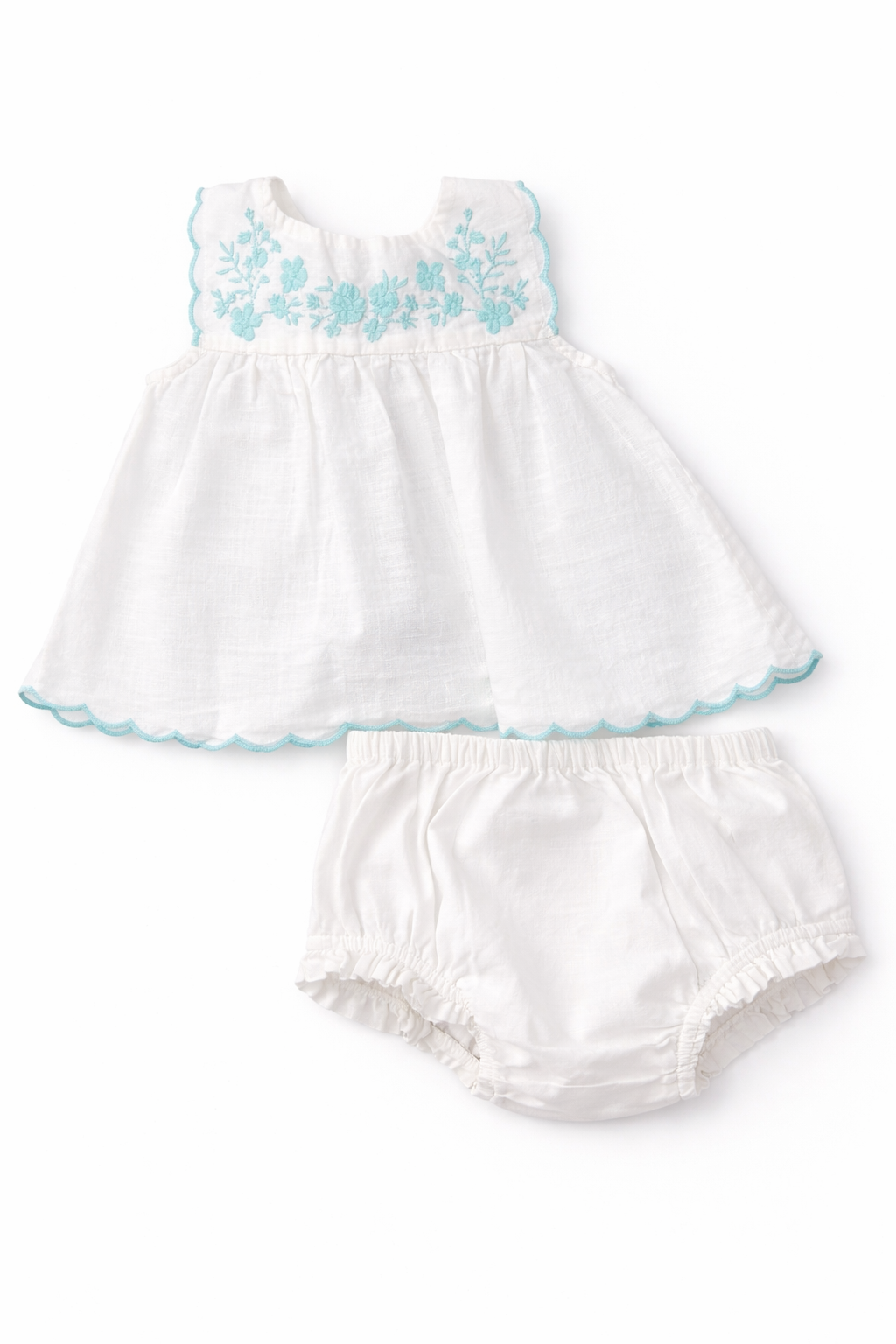 Baby Girl Floral Dress with Bloomer - White (Size: 18-24M) EUC