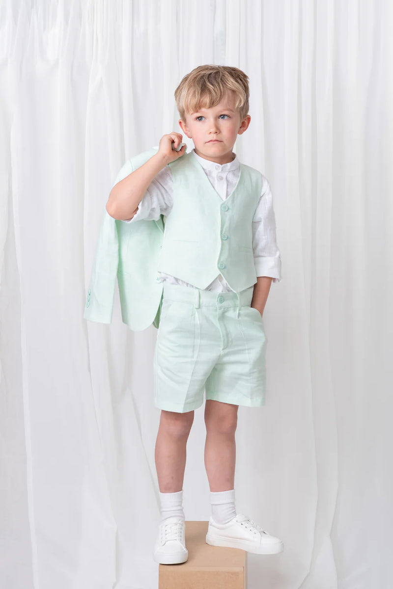 Mint Boys' Linen Blend 3-Piece Suit Set (Size: 2-3T) EUC