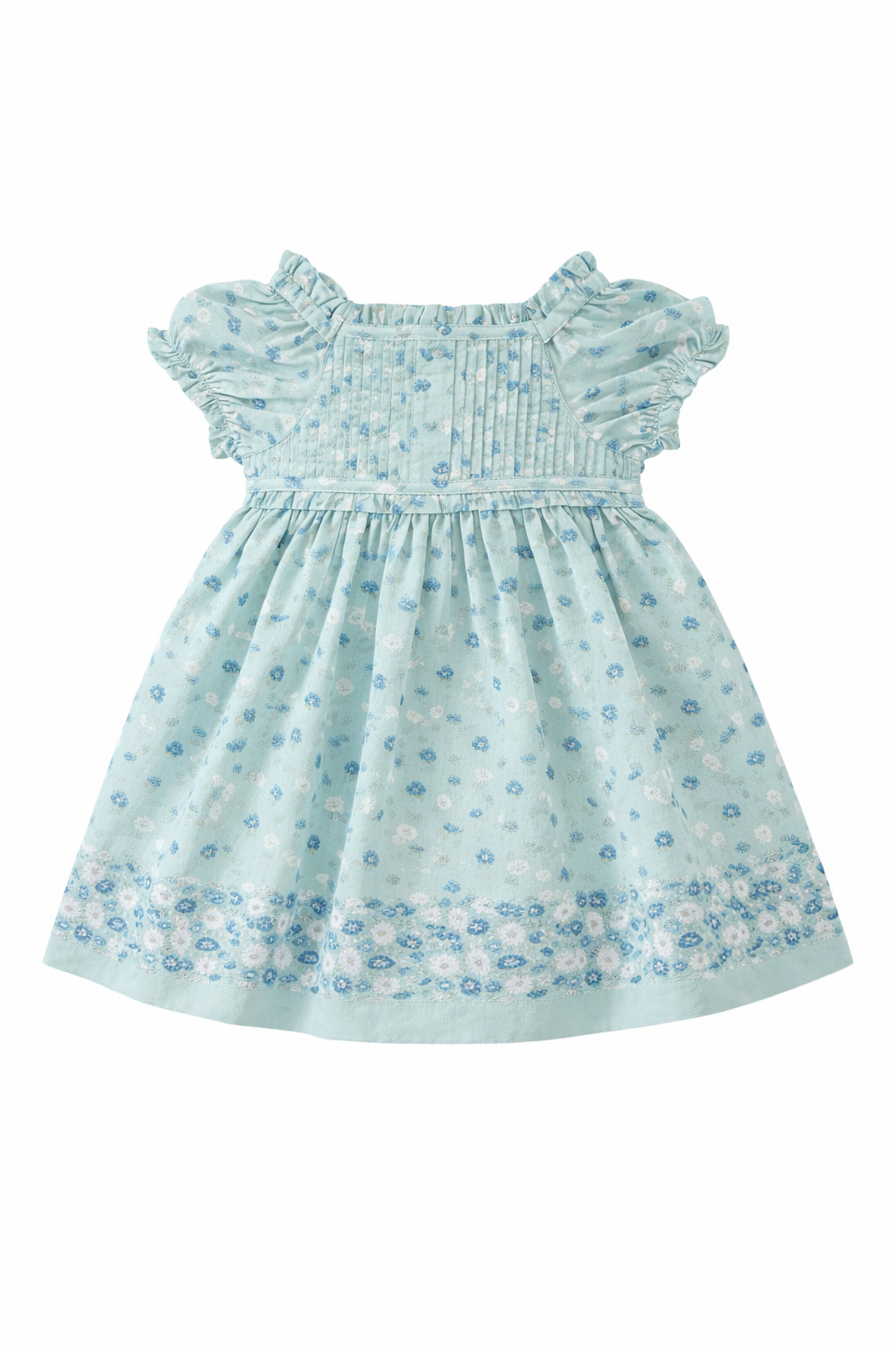 Floral Short Ruffle Sleeve Dress Girls and bloomers (Size 18-24M) EUC