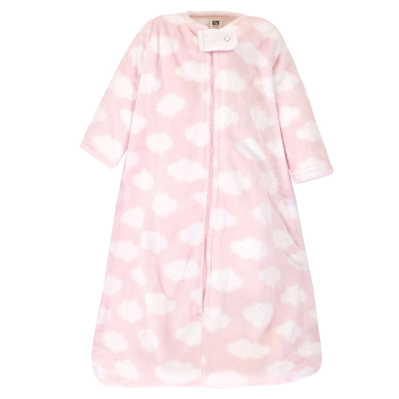 Hudson Baby Plush Sleeping Bag, Sack, Blanket, Pink Clouds Dress (6-12M) EUC
