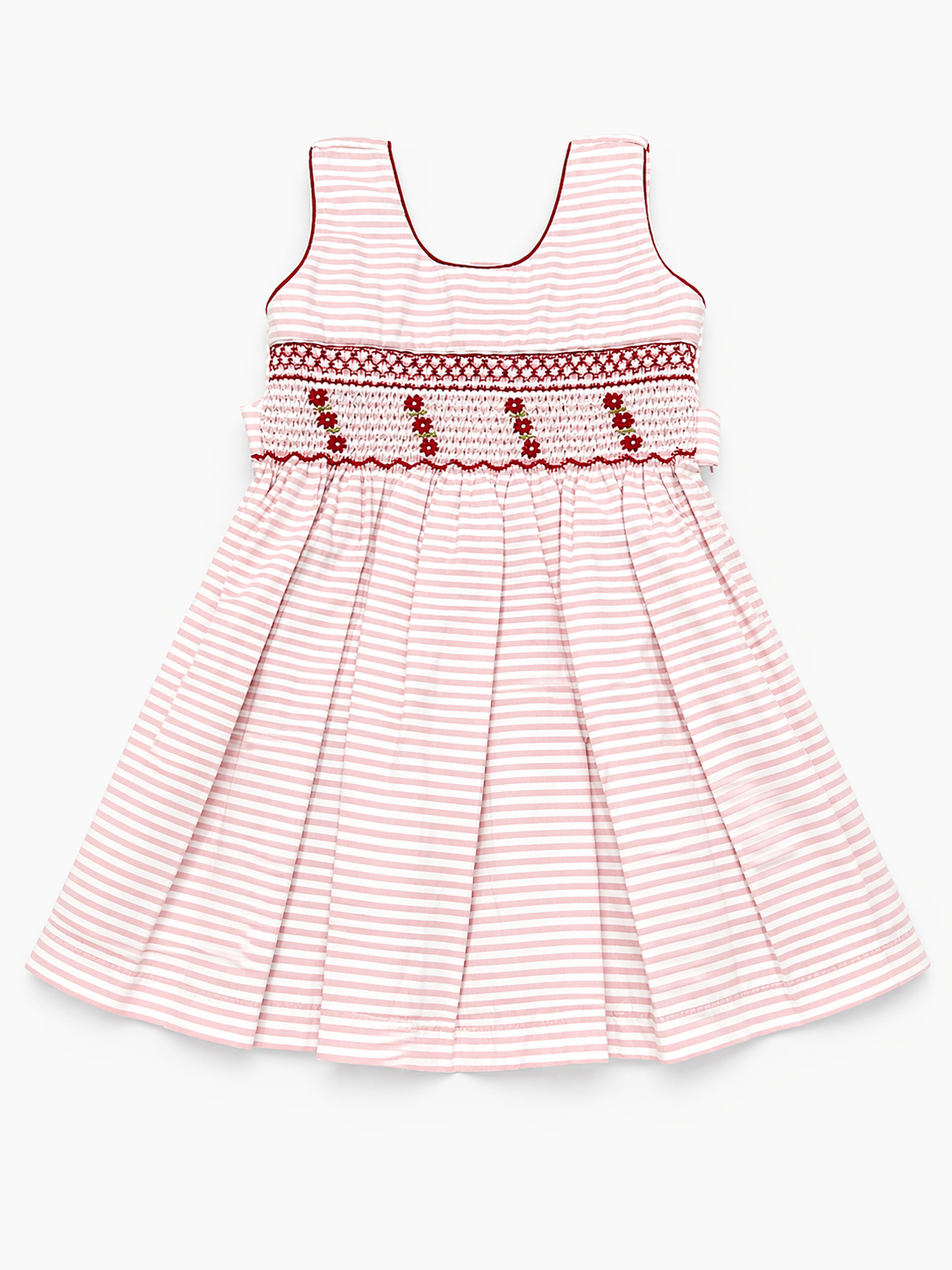Striped Red Cotton Dress (Size: 2T) EUC