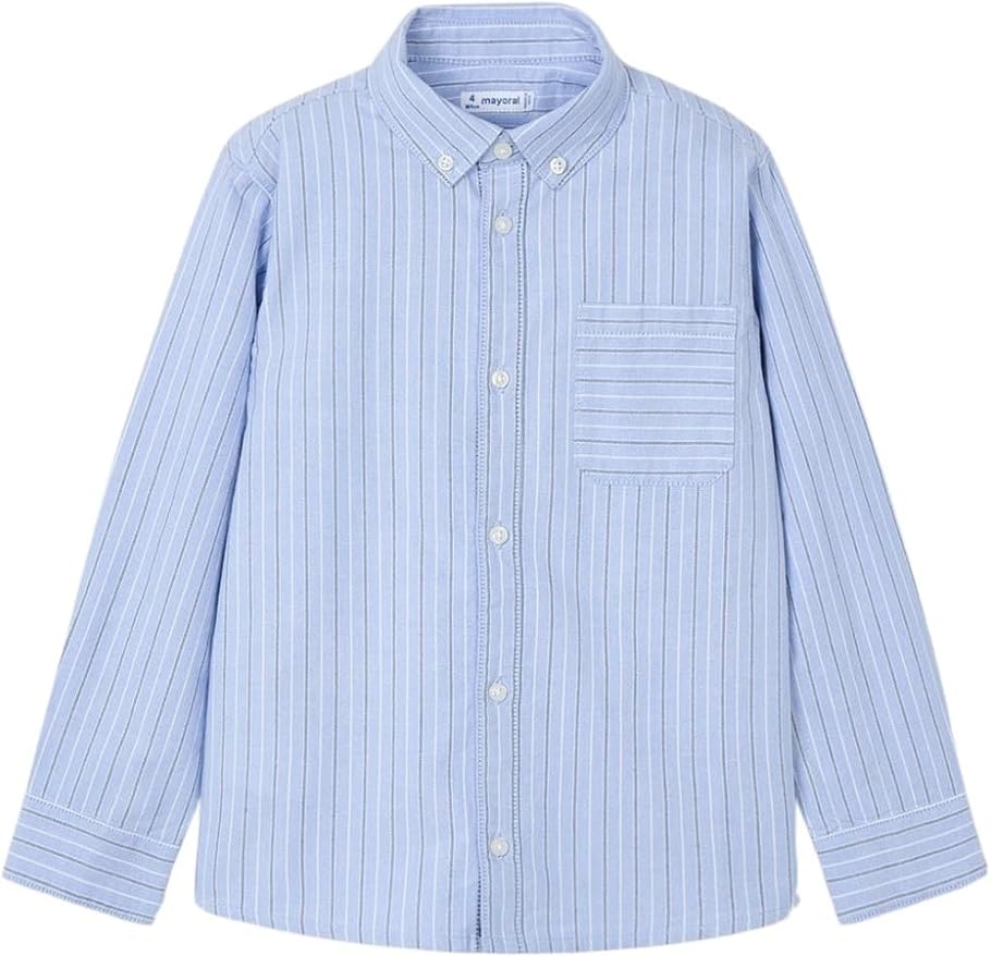 Mayoral L/s Stripes Oxford Shirt for Boys Sky Blue (Size: 3T) EUC
