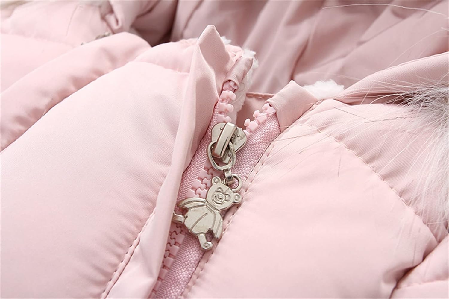 Baby Girl Winter Snowsuit Zipper Jumpsuit Hooded Snow (Pink, (12-18M) EUC