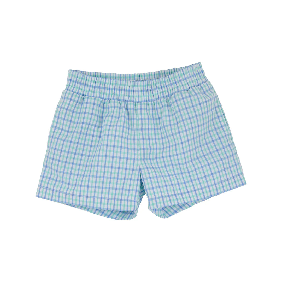 SUNRISE BLVD. BLUE & TURKS TEAL CHANDLER CHECK (EUC 3T)