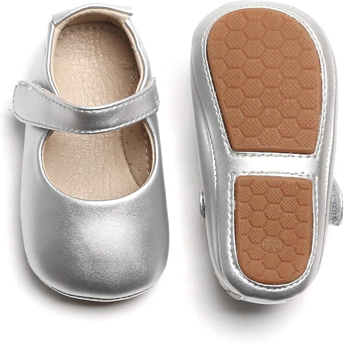Baby Walking Shoes Moccasins Rubber Sole in (Size: 6-12M) EUC