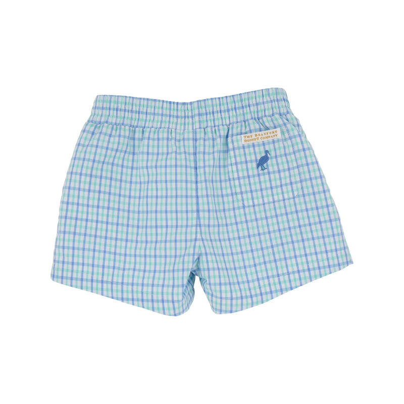 SUNRISE BLVD. BLUE & TURKS TEAL CHANDLER CHECK (EUC 3T)