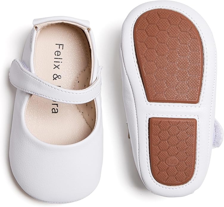 Baby Walking Shoes Moccasins Rubber Sole in (Size: 12-18M) EUC