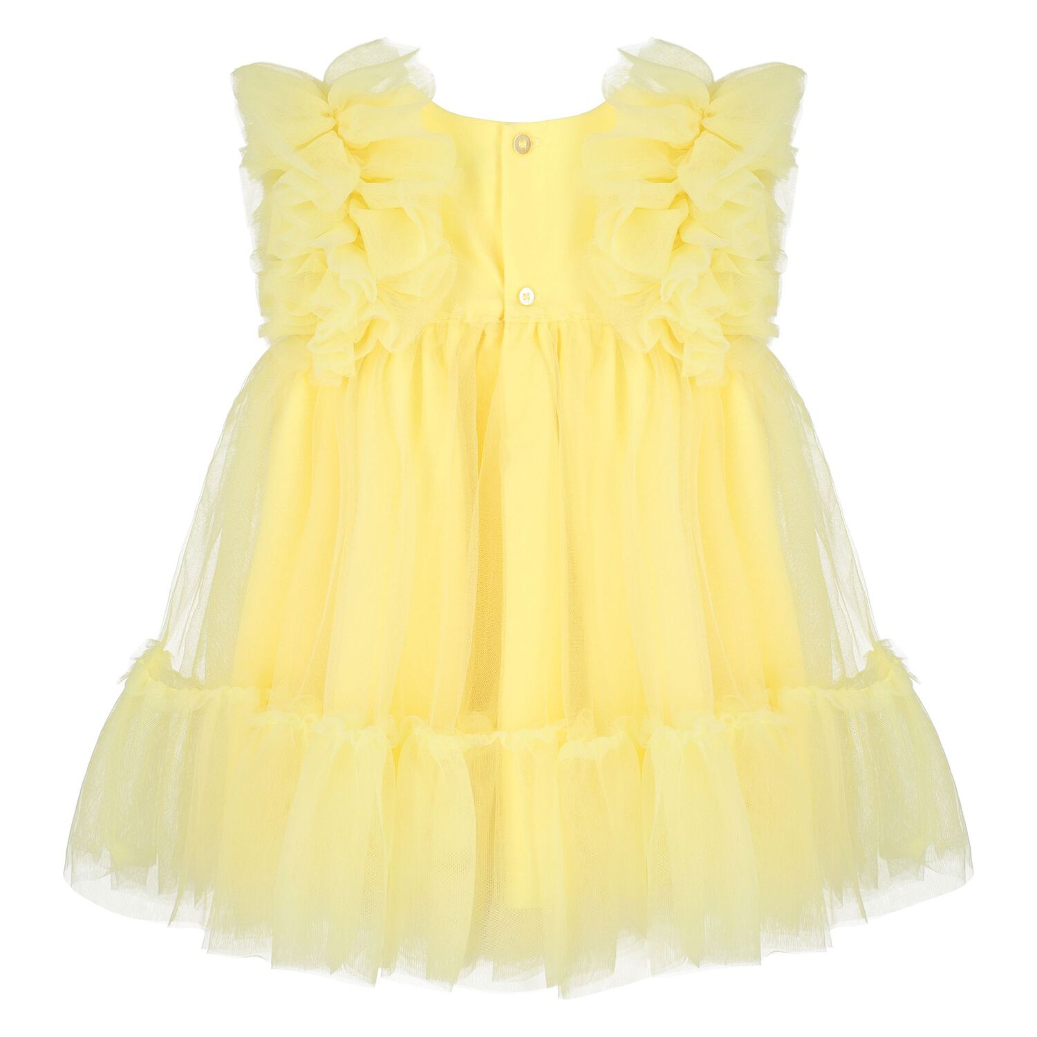 Younger Girls Yellow Ruffled Tulle Dress (NWT 18M)