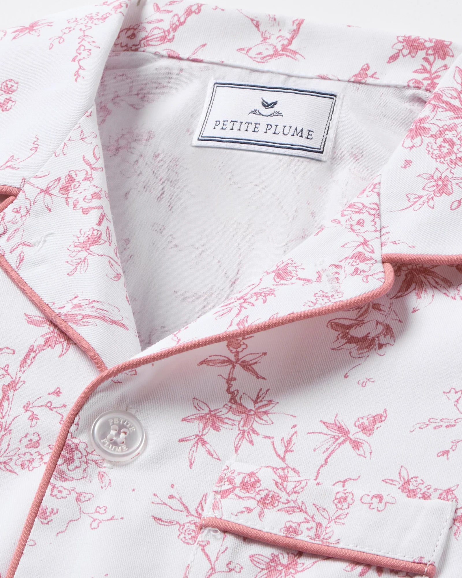 Kid's Twill Pajama Set in Pink Timeless Toile (NWT 12-18M)