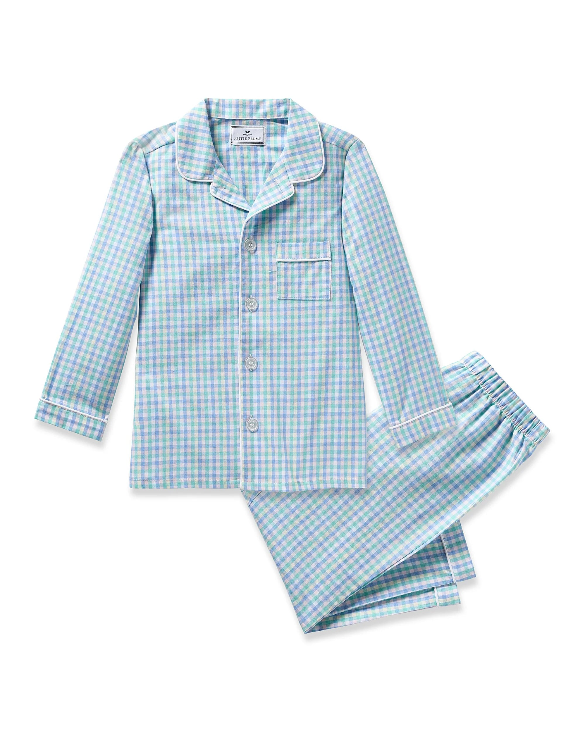 Kid's Twill Pajama Set's in Spring Gingham (3T) EUC