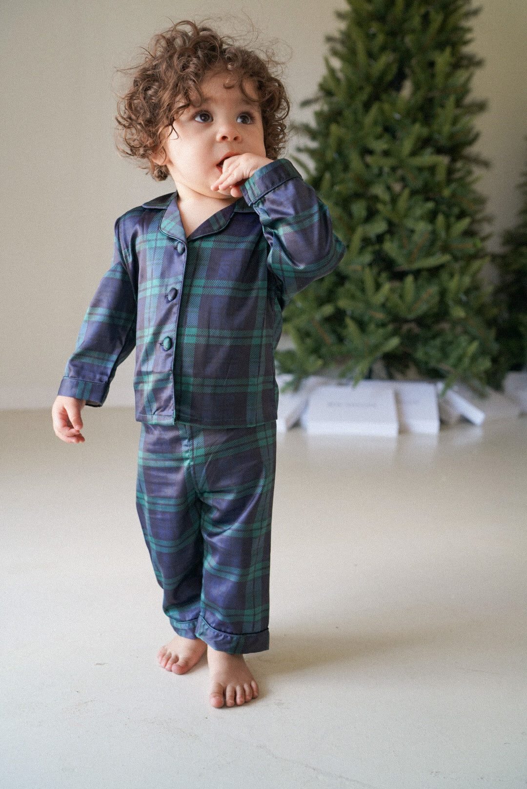 Children's Navy Green Plaid Pajama (Size 2T) NWOT