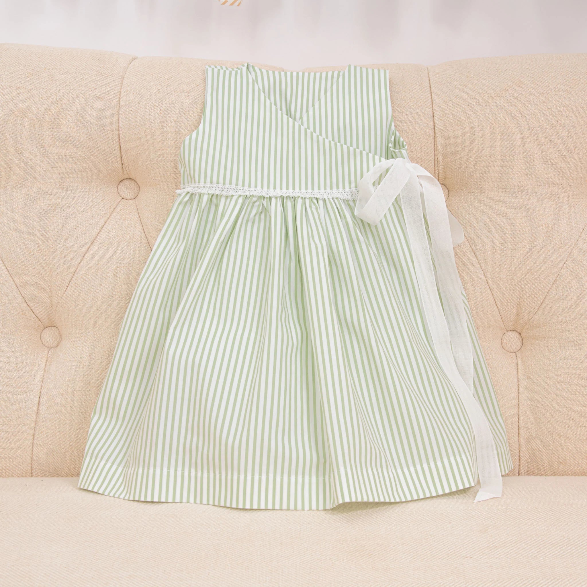 Thea Sage & Pink Wrap Dress (EUC 18-24M)