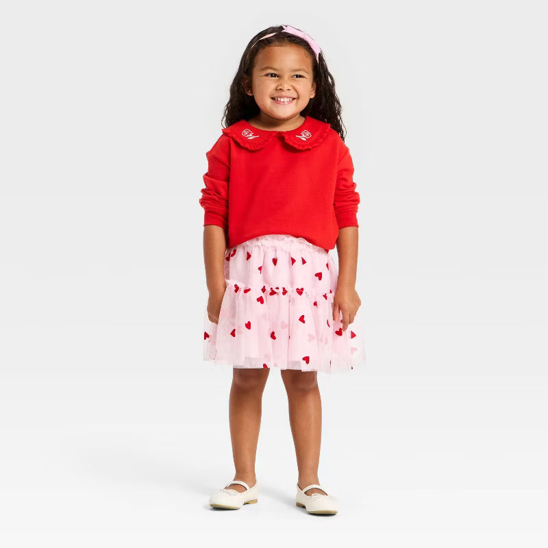 Toddle Girl Heart Tulle Skirt (EUC 18M)