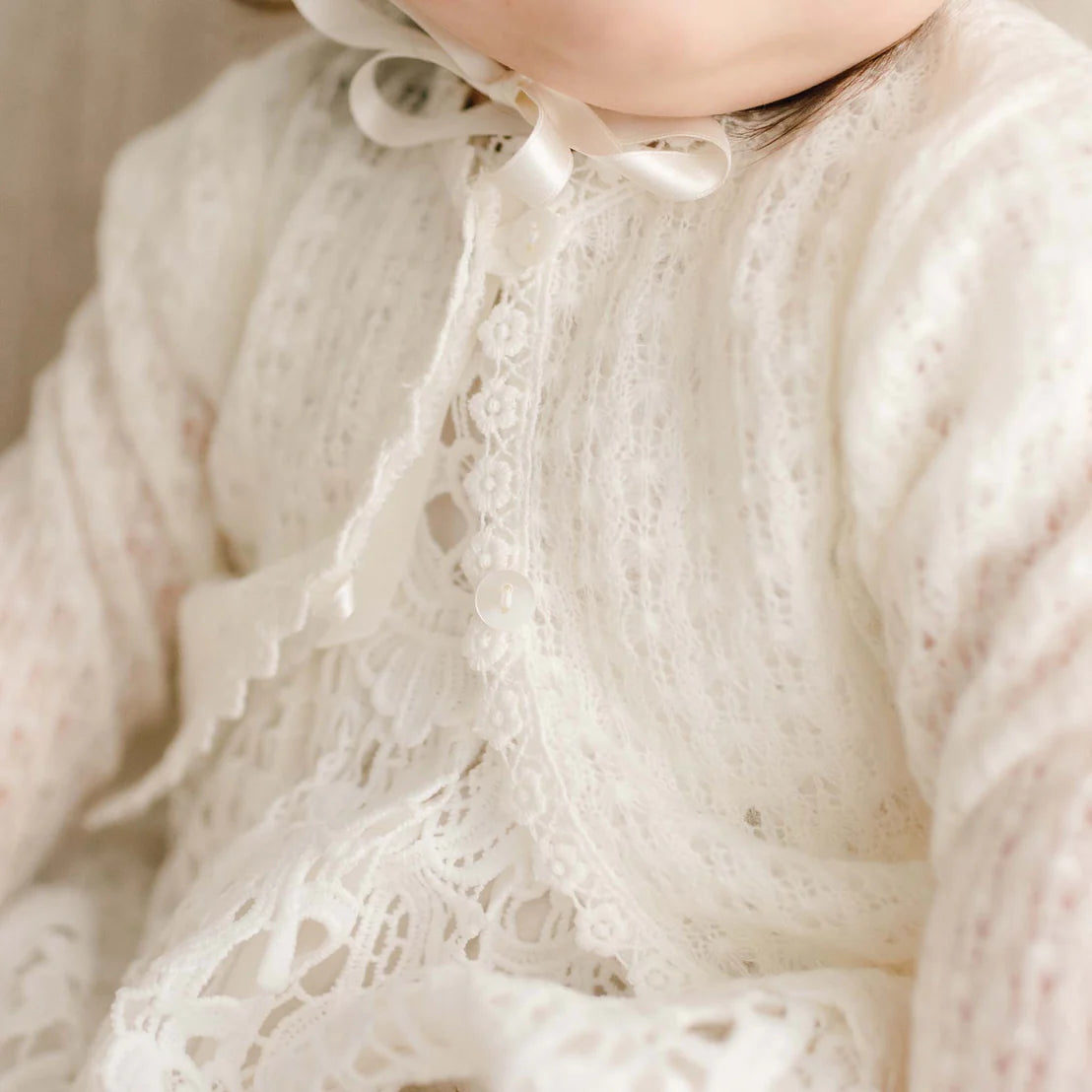 Grace Knit Ivory Sweater (Size 6-12M) EUC