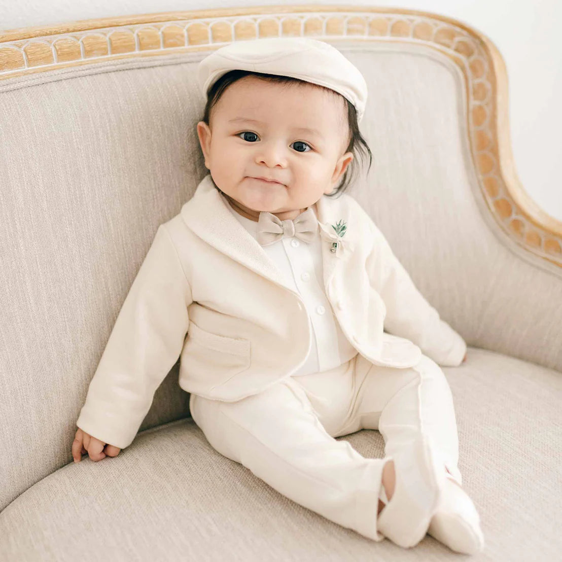 Baby Beau & Belle Milo Tan 3-Piece Suit (2-3T) NWOT
