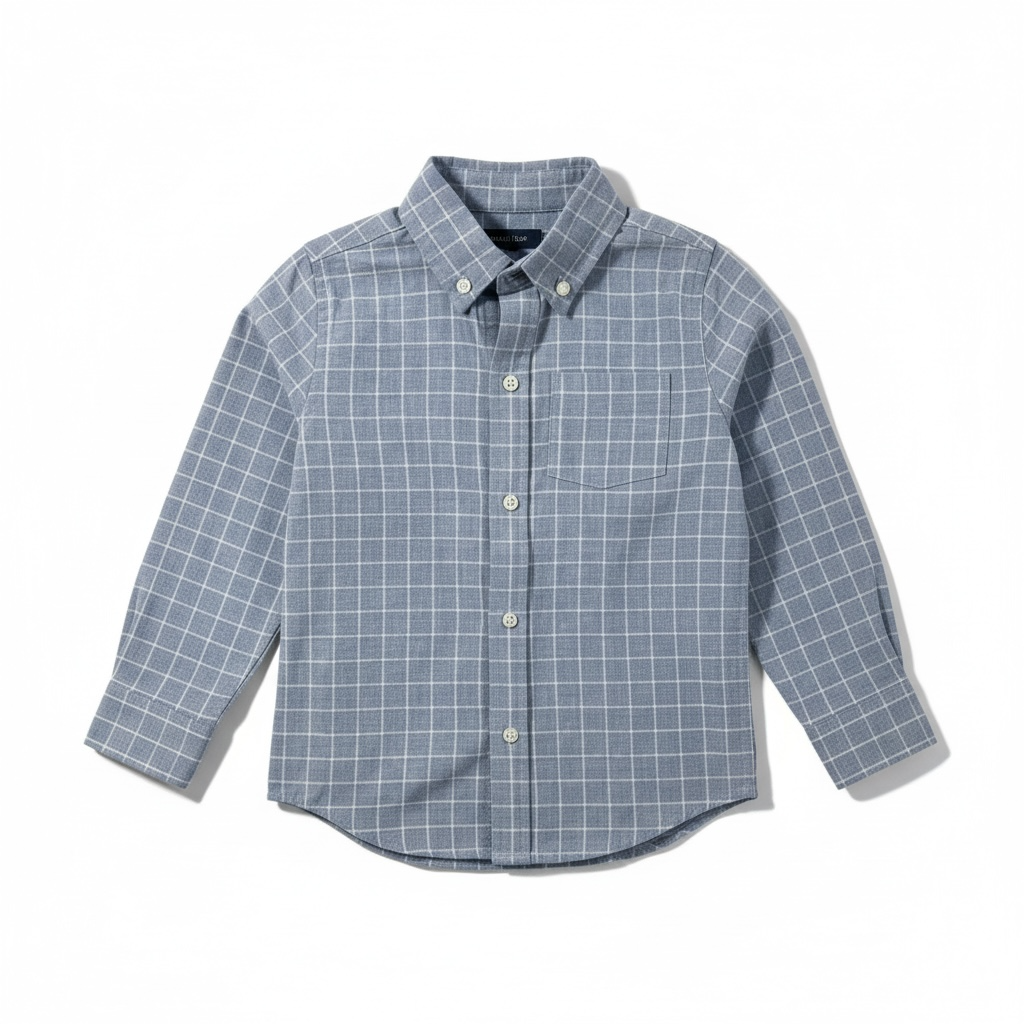Plaid Linen-Cotton Shirt (3T) EUC
