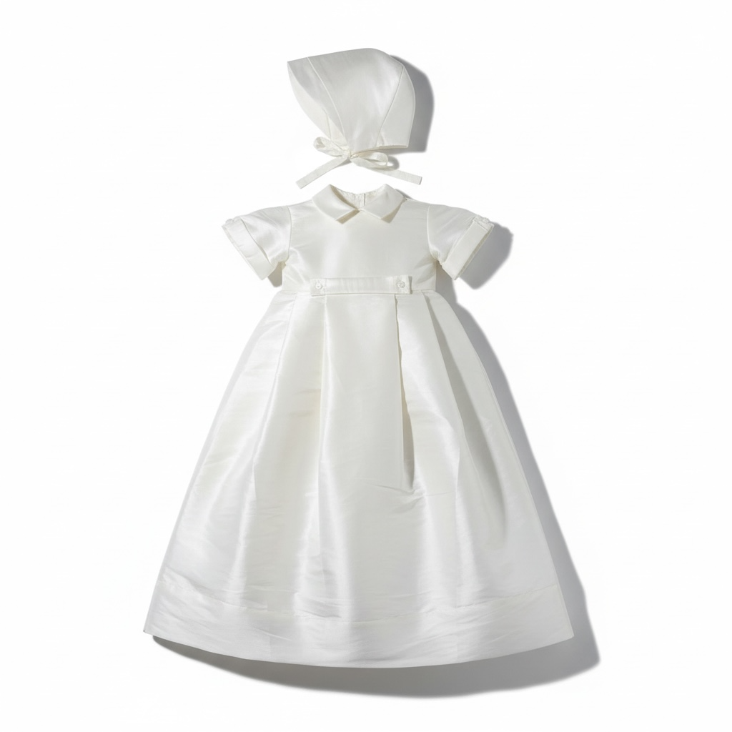 Boy or Girl Ivory Gown & Bonnet Christening Gift Set ( Size 9M) NWOT