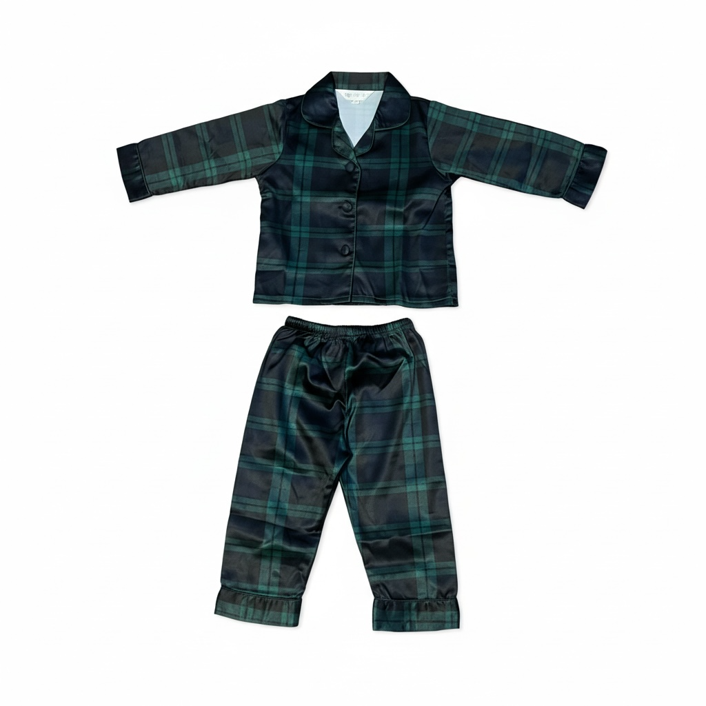 Children's Navy Green Plaid Pajama (Size 2T) NWOT