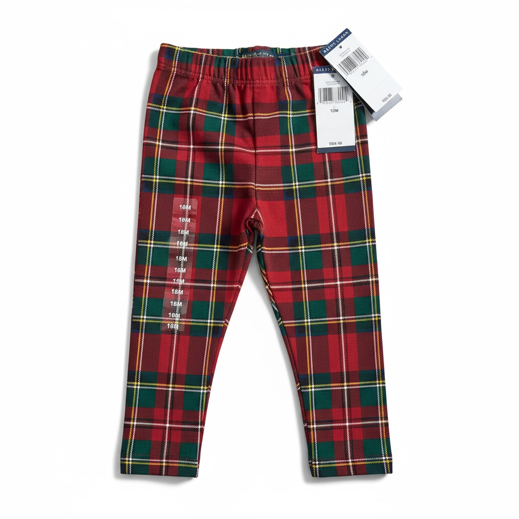 Girls 2-6x Plaid Stretch Jersey Leggings (Size 18M) NWT
