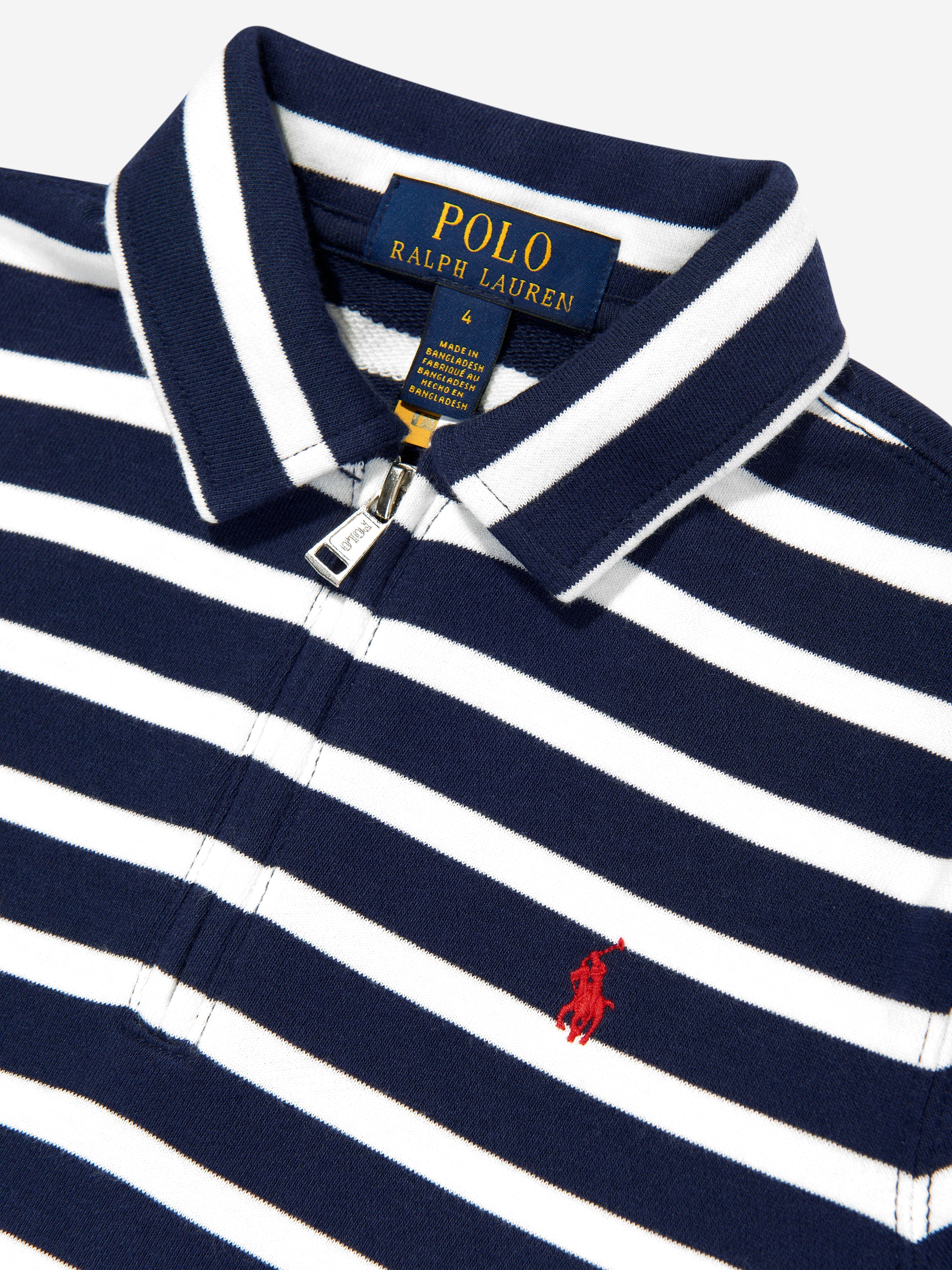 Boys Striped Half Zip Sweatshirt in Navy (3T) EUC