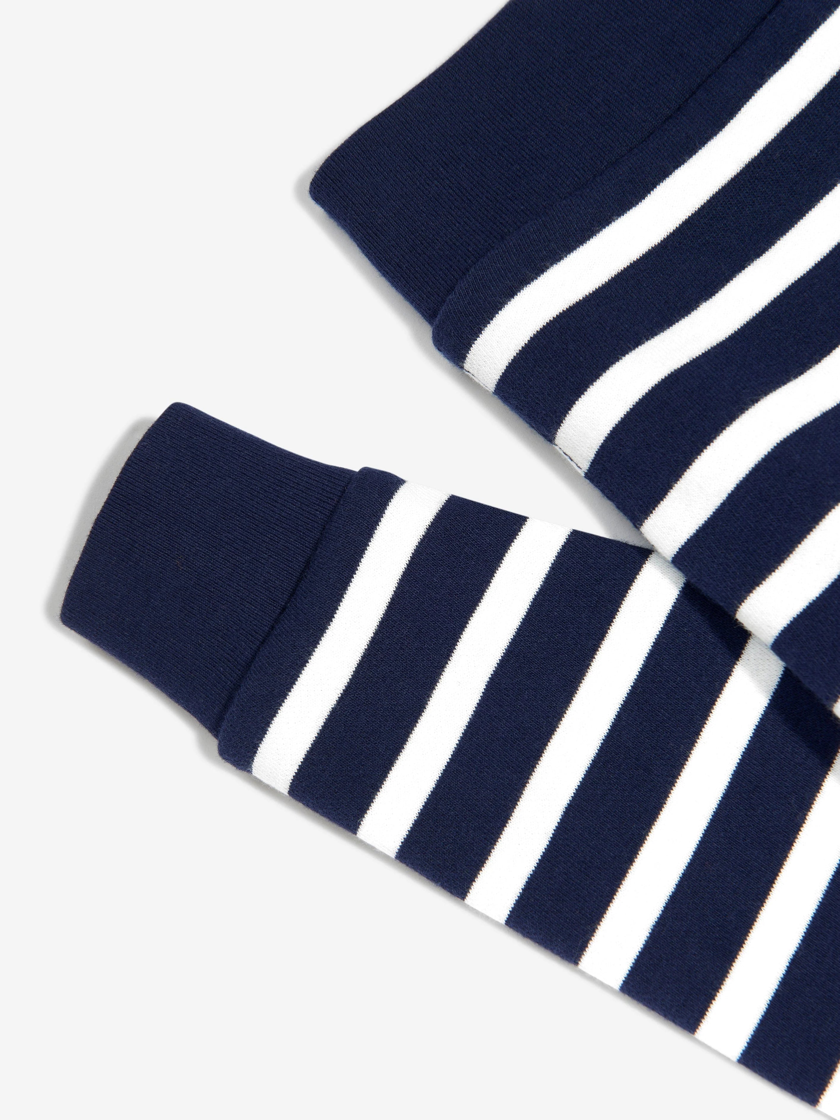 Boys Striped Half Zip Sweatshirt in Navy (3T) EUC