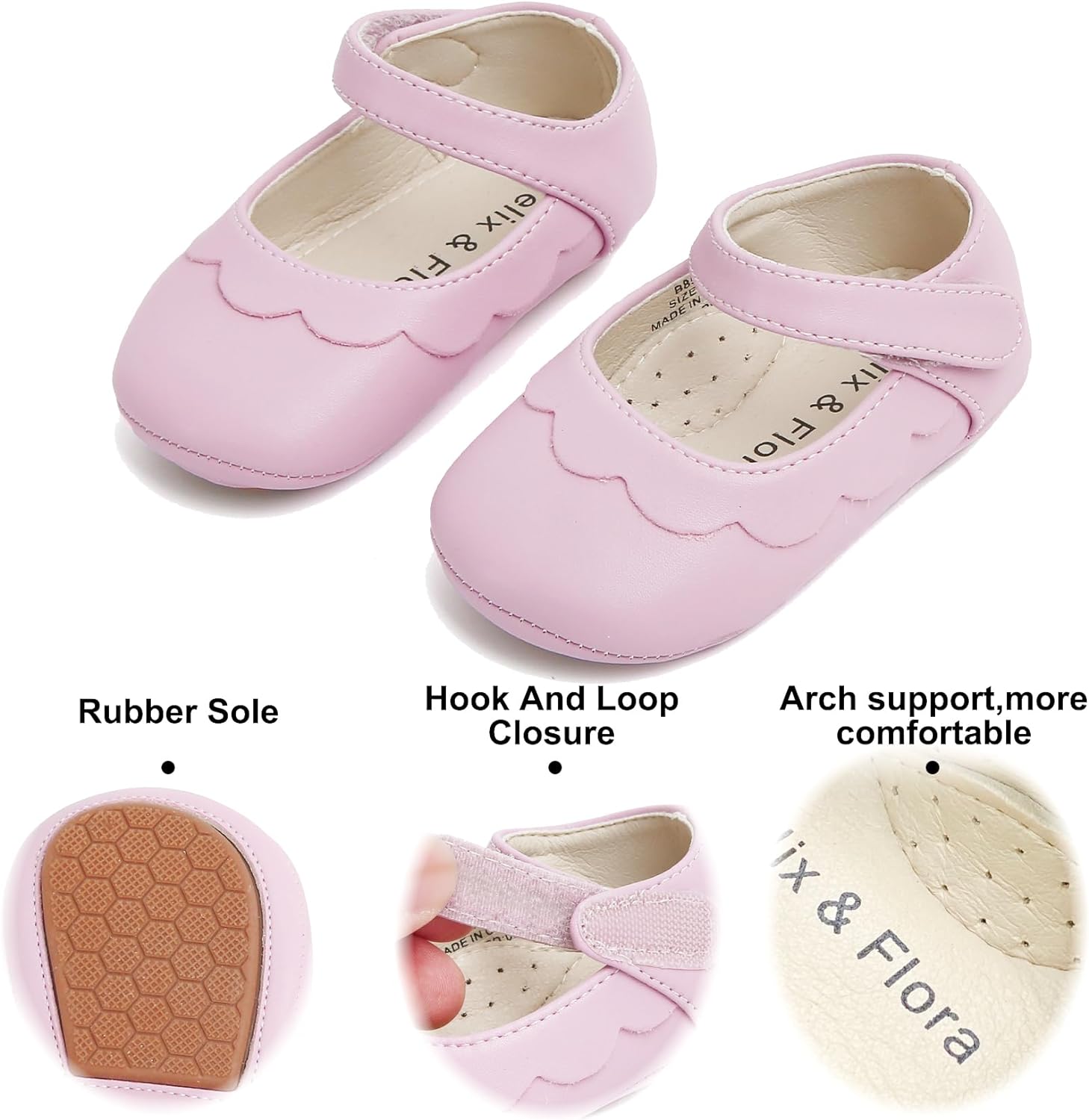 Felix & Flora Baby Walking Shoes 2 Colors White & Pink ( Size 6-9M) NWOT
