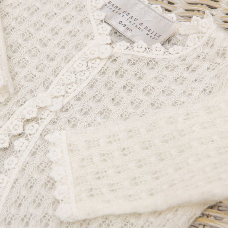 Grace Knit Ivory Sweater (Size 6-12M) EUC