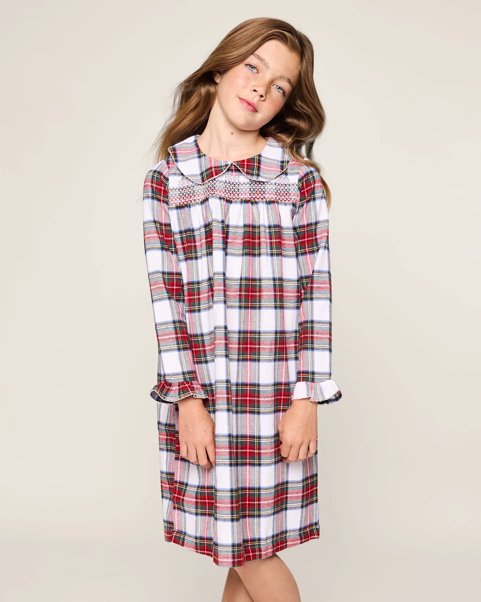 Girl's Brushed Twill Eloise Nightgown in Balmoral Tartan (Size 12-18M) EUC