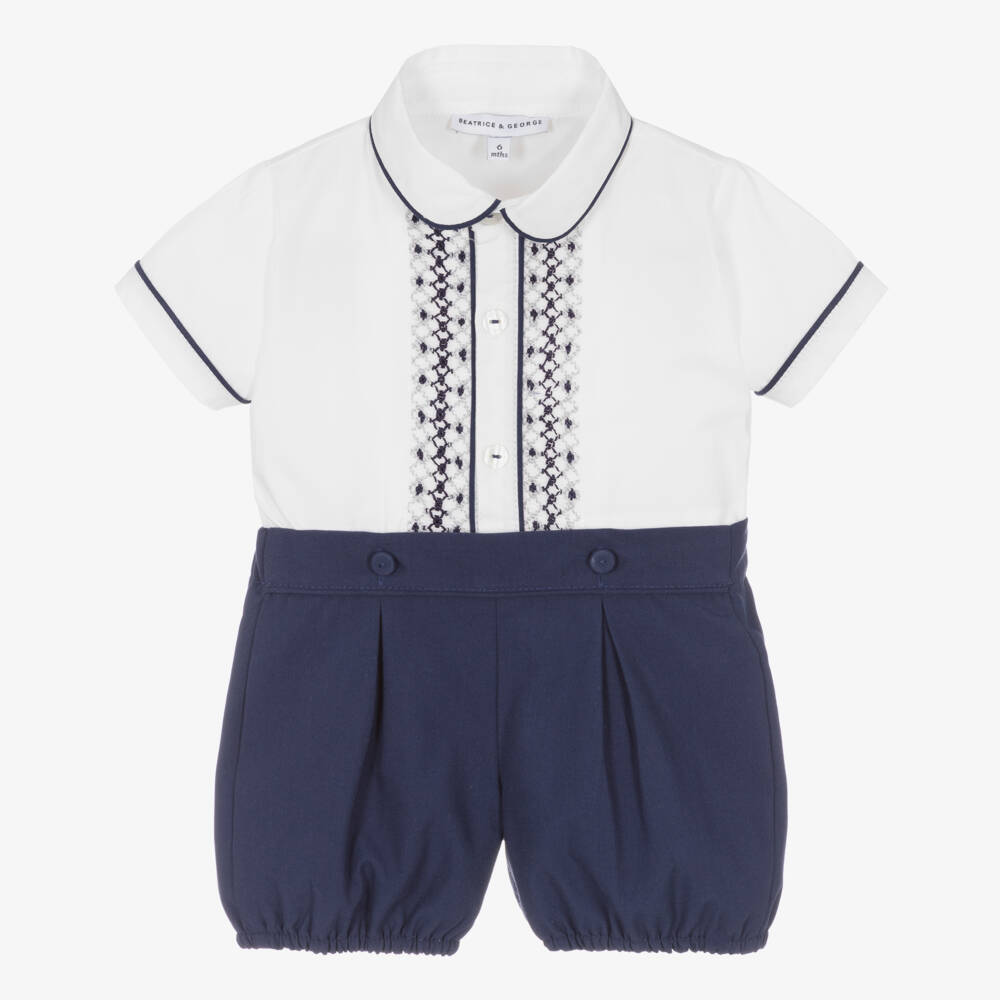 Boy Blue Hand Embroidered Cotton Set (3T) NWT