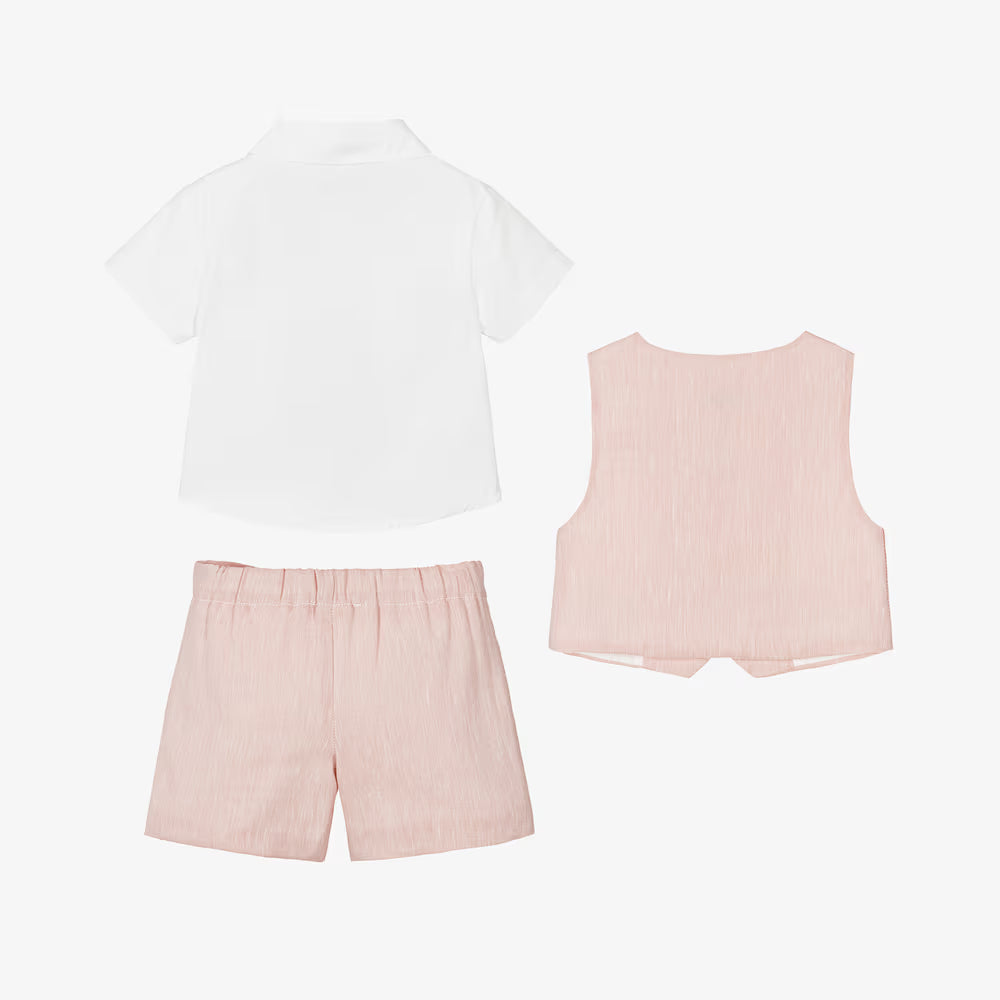 Boys Pink Waistcoat & Shorts Suit ( EUC 3T)