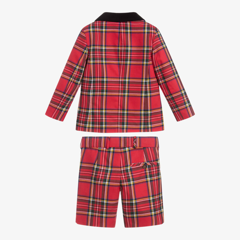 Boys Tartan Res Shorts Ensemble (3T) EUC