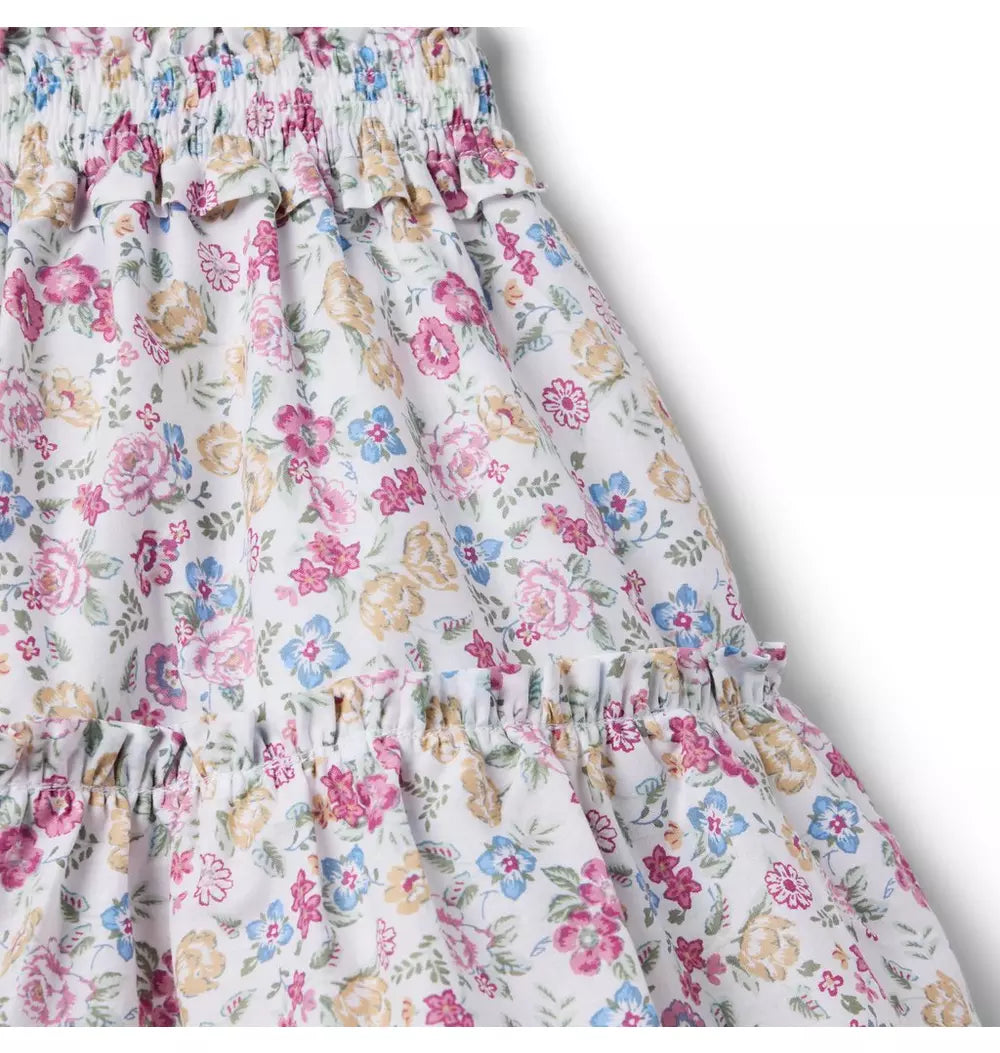 Ditsy Floral Tiered Smocked Skirt (EUC 12-18M)