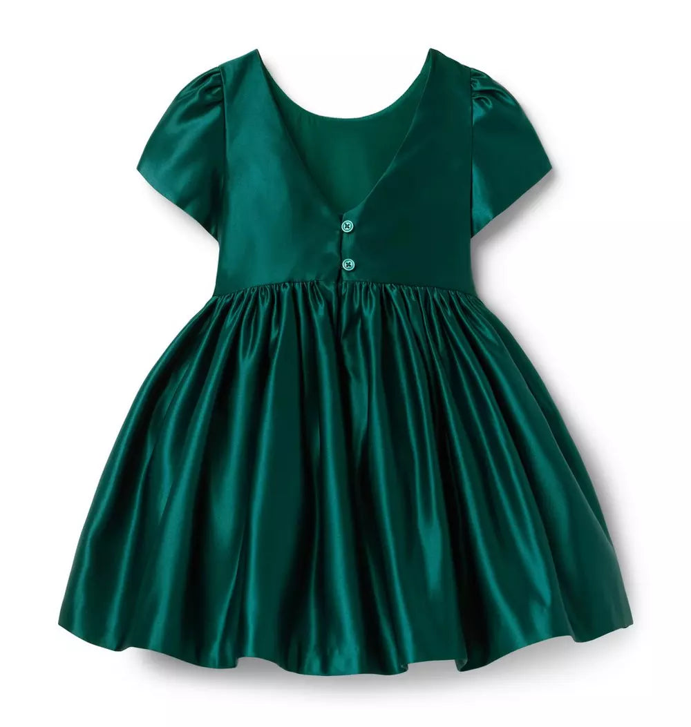The Holiday Green Bow Dress (Size 18-24M) NWT