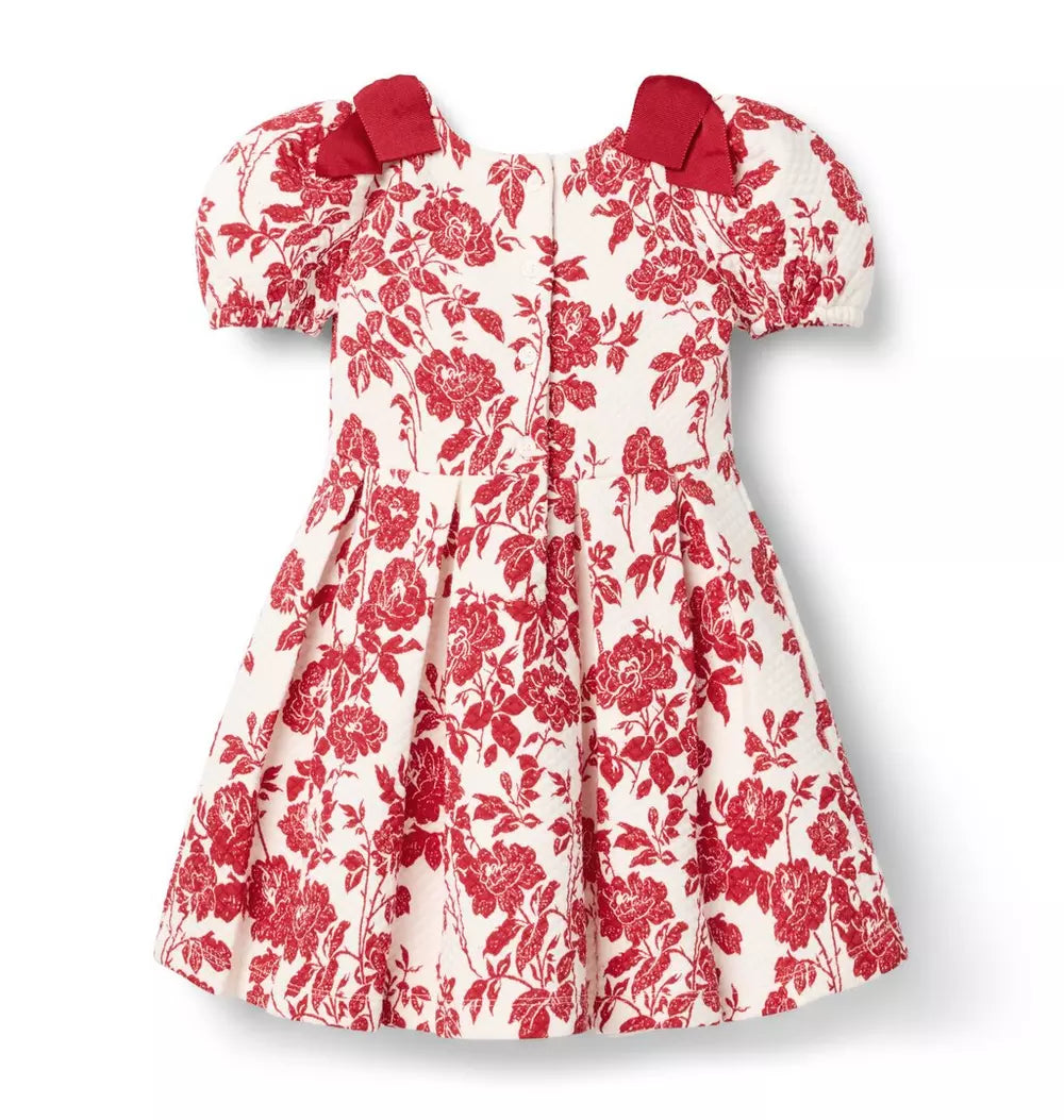 The Floral Quilted Bow Dress (18-24M) EUC