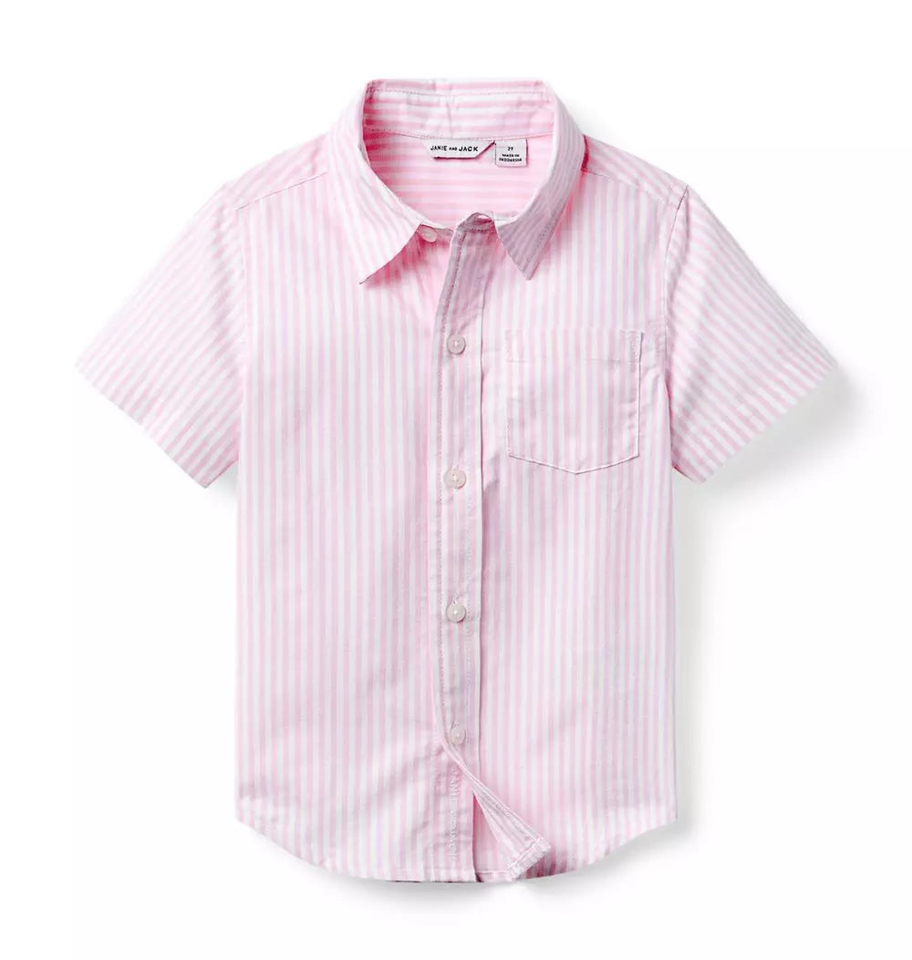 Think Pink Striped Oxford Shirt (EUC 3T)