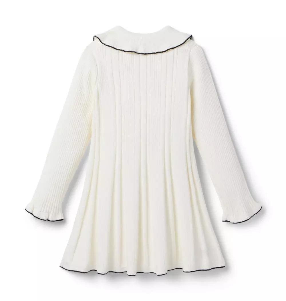Ribbed Sweater Ivory Dress (Size 18-24M) NWOT