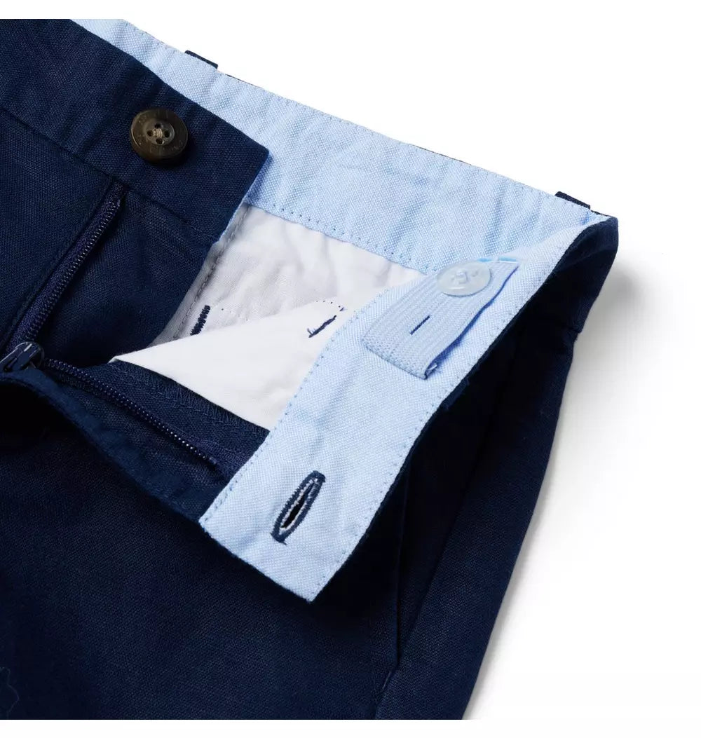 Linen-Cotton Navy Short (NWOT 3T)