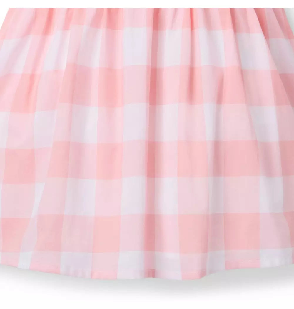 Gingham Puff Sleeve Dress Pink (EUC 12-18M)