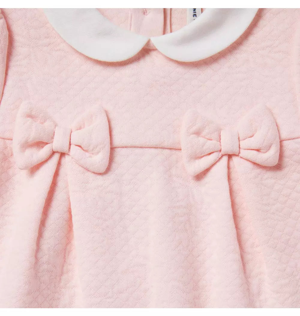 Baby Quilted Pink Bow One-Piece (Size 6-12M) EUC