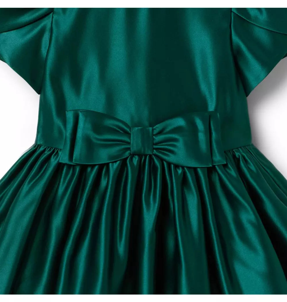 The Holiday Green Bow Dress (Size 18-24M) NWT