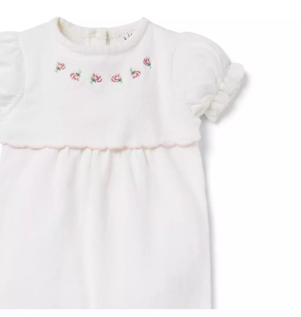 Baby Embroidered Rose One-Piece (Size 18-24M) EUC