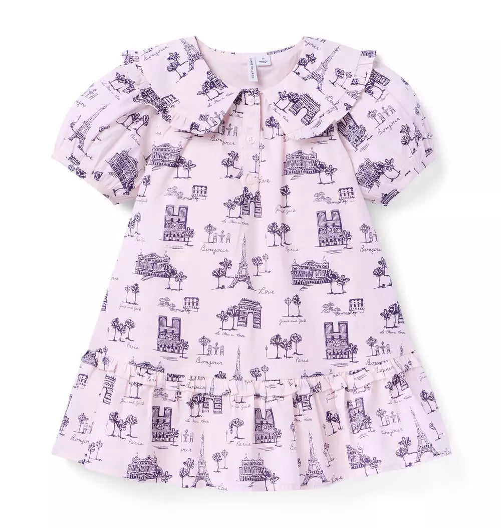 Paris Ruffle Collar Dress (EUC 12-18M)