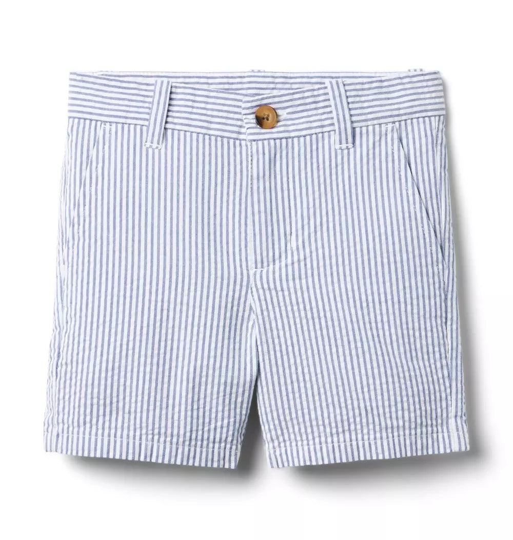 Striped Blue Seersucker Short (EUC 3T)