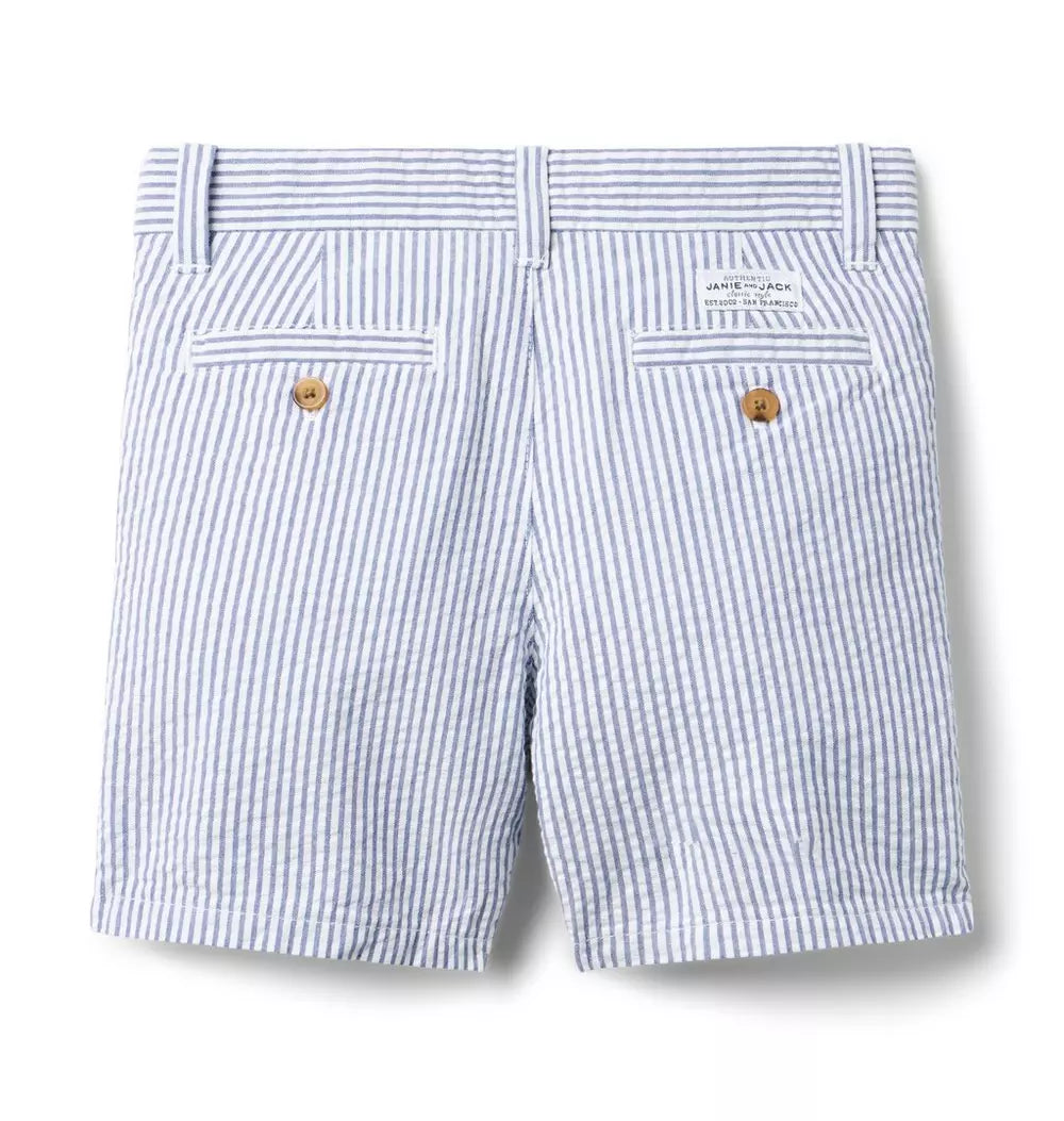 Striped Blue Seersucker Short (EUC 3T)
