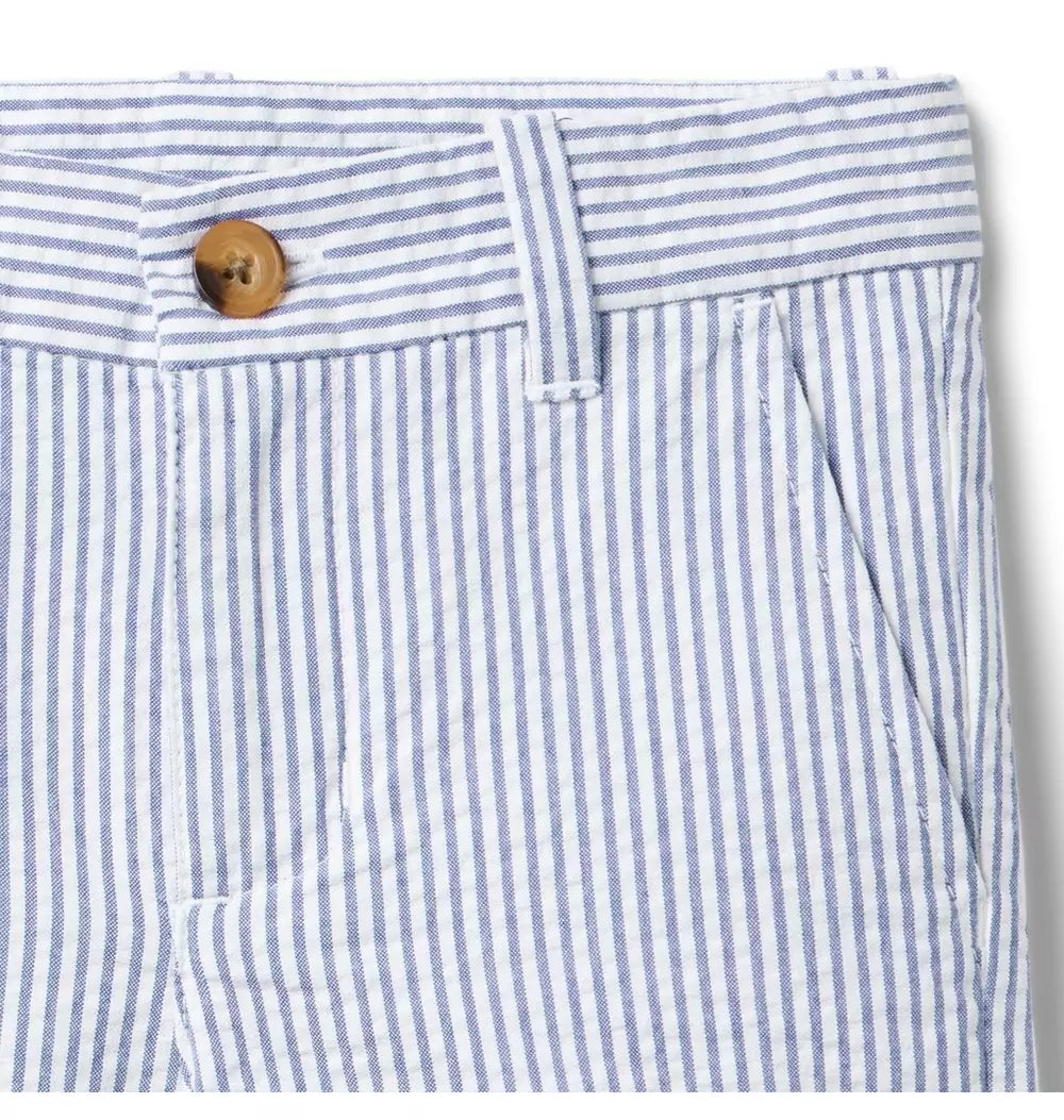 Striped Blue Seersucker Short (EUC 3T)