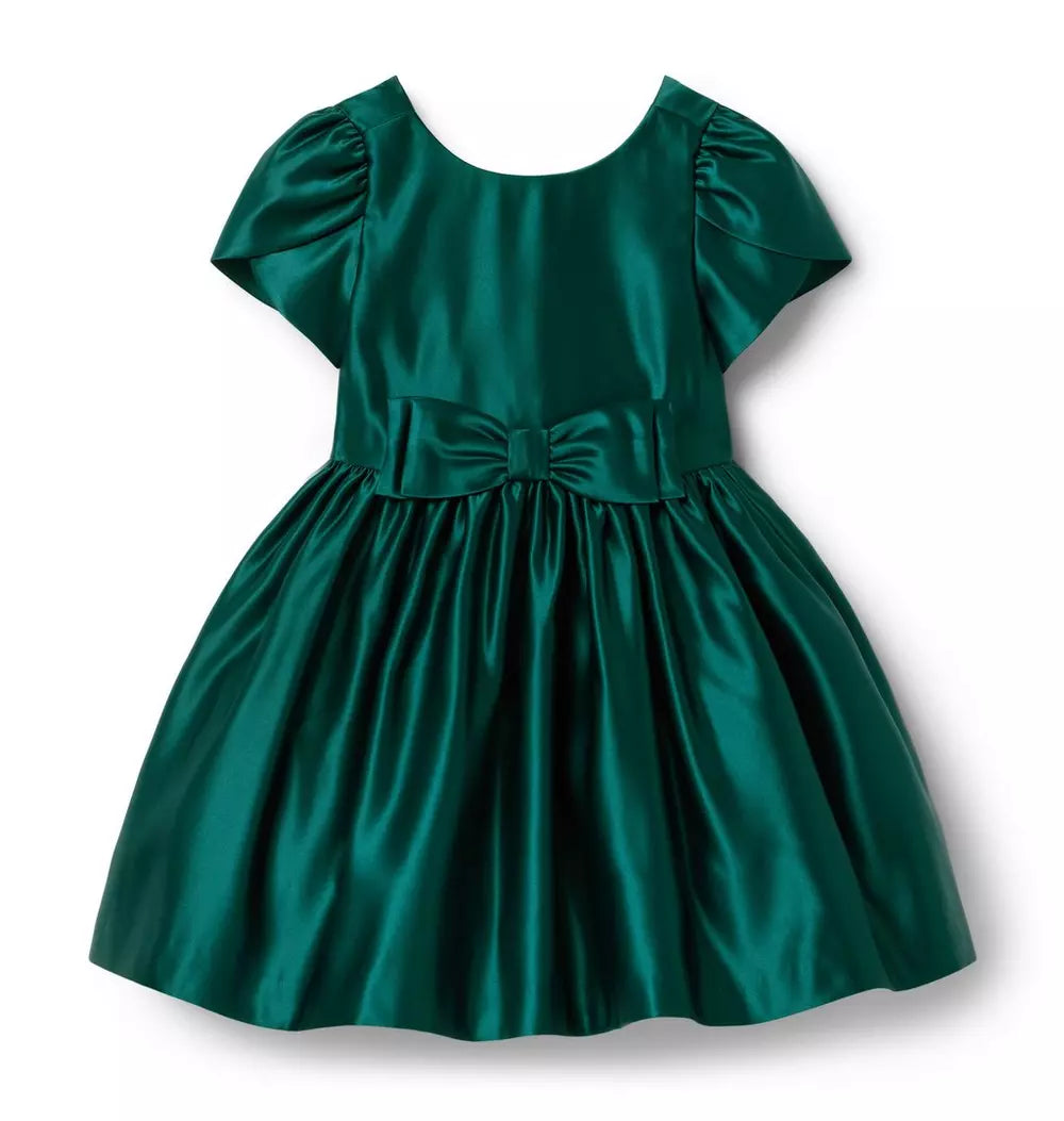 The Holiday Green Bow Dress (Size 18-24M) NWT