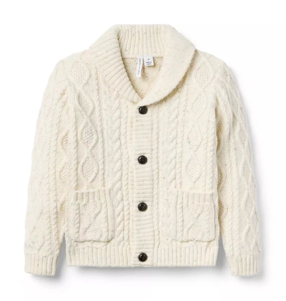 Cable Knit Shawl Collar Cardigan (NWT 3T)