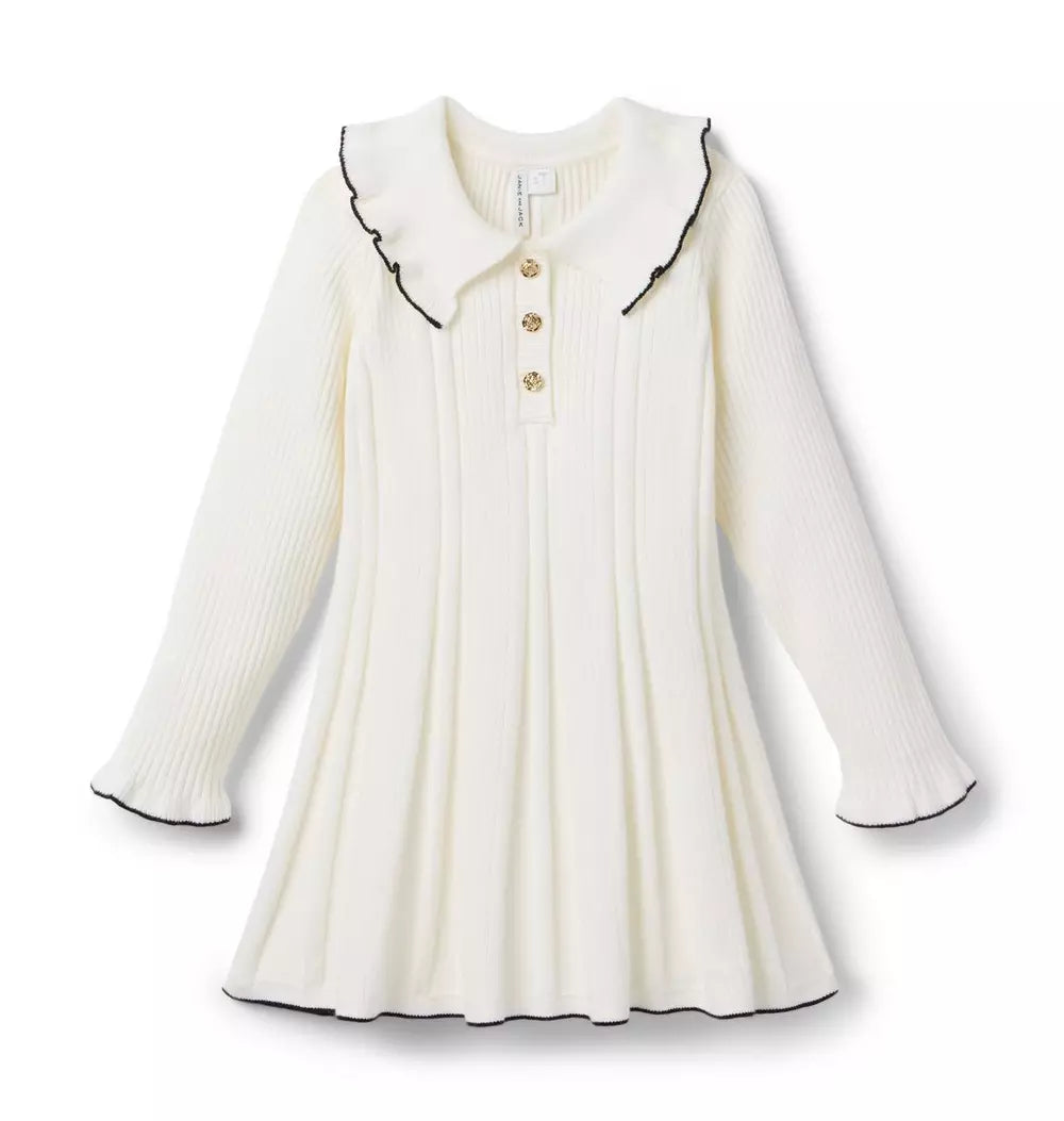 Ribbed Sweater Ivory Dress (Size 18-24M) NWOT