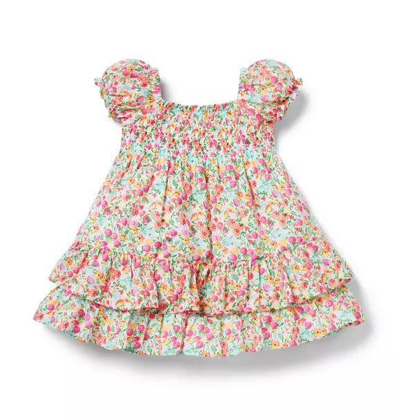 Ditsy Floral The Abigail Smocked Baby Dress (12-18M) EUC